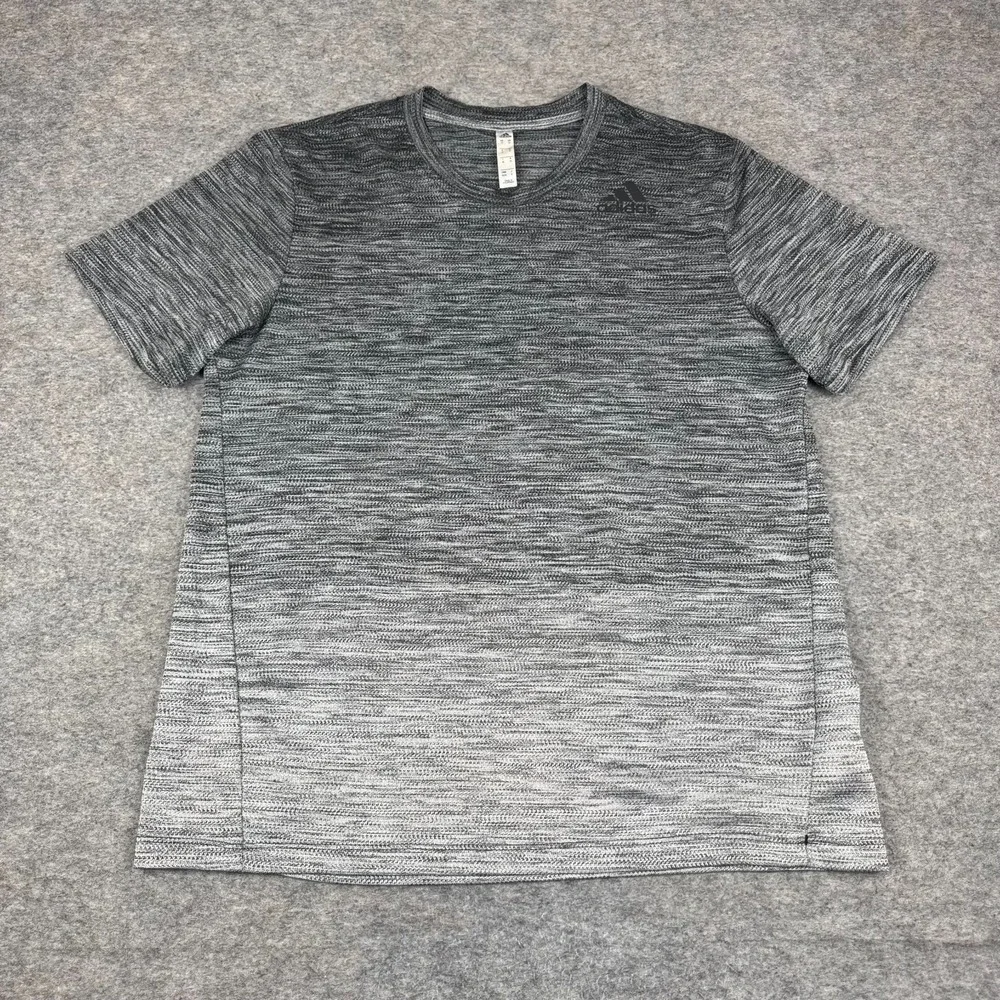 Adidas Gradient Tee T-Shirt Polyester Ombre Gray Mens Medium M